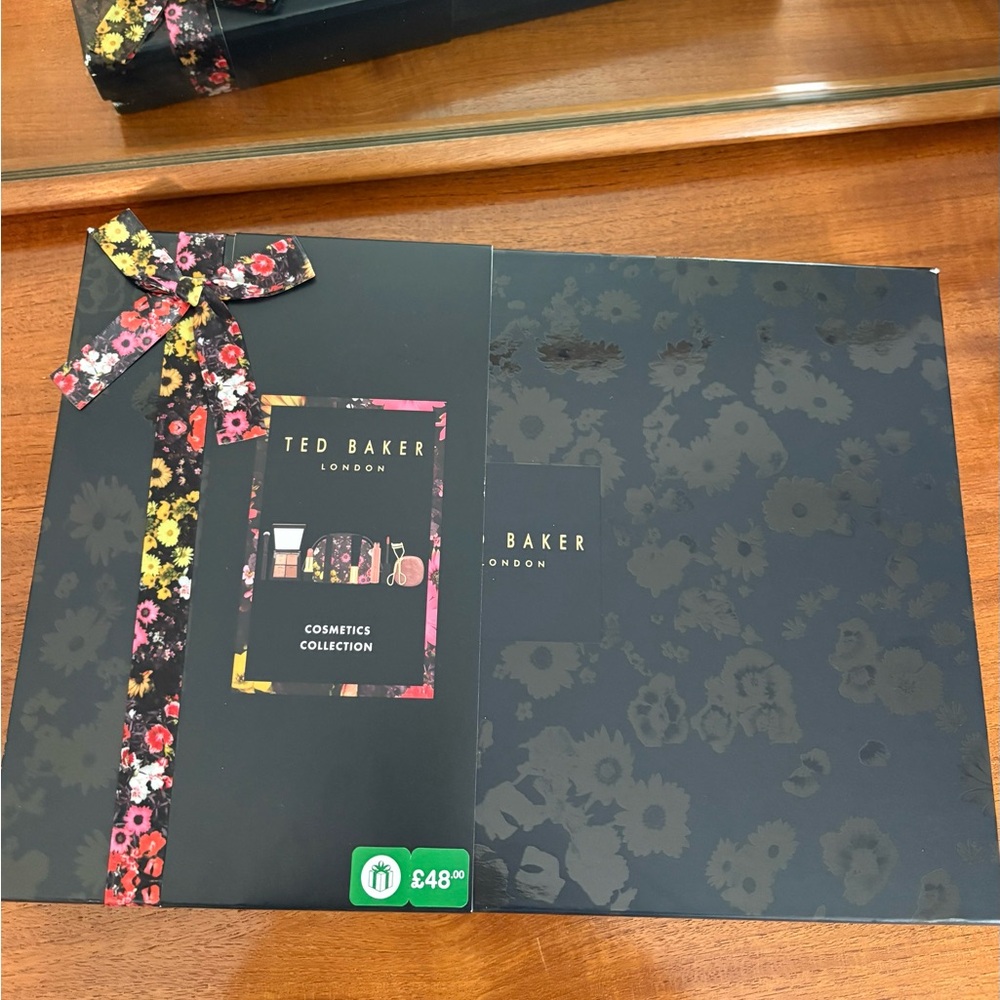 Ted Baker Black Cosmetic Gift Box with Floral Trim